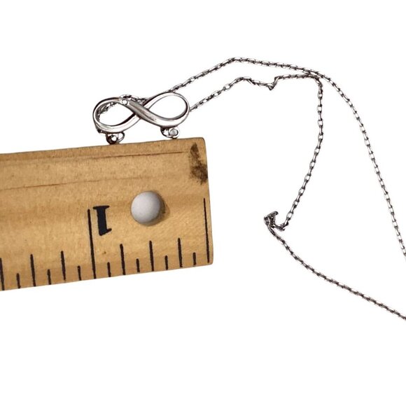 Sterling Silver Infinity Pendant Necklace With Heart Charm Extension - Picture 4 of 10